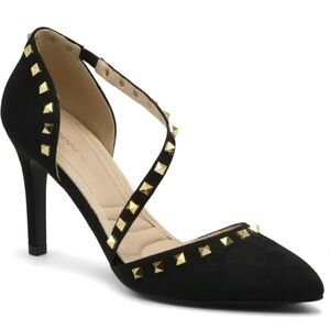 Black Heels Newly Stud d'Orsay Pumps size 7.5 & 8. 3 inch heel